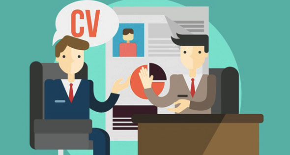 Entrevista de trabajo en vectores