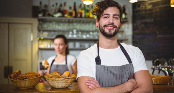 Meseros en cafetería